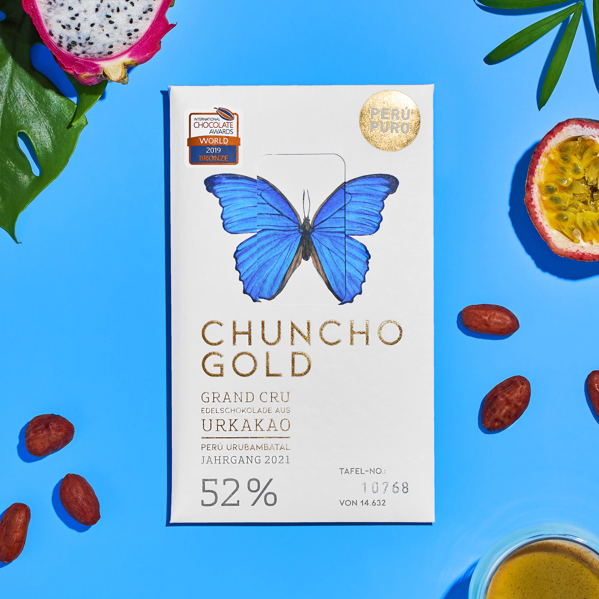 Chuncho Gold Grand Cru 52%, dunkle Milchschokolade - 70 g