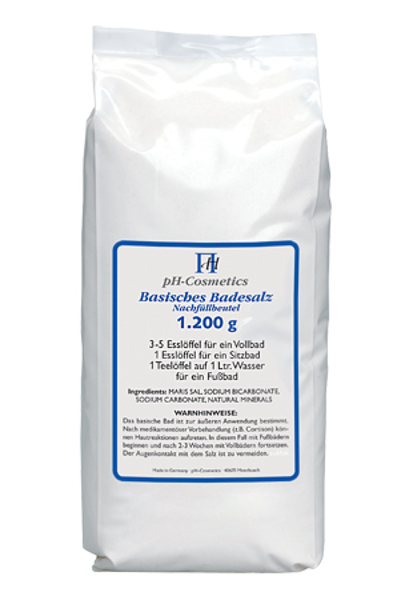 Basisches Badesalz 1200 g Nachfüllbeutel pH 8,5-9